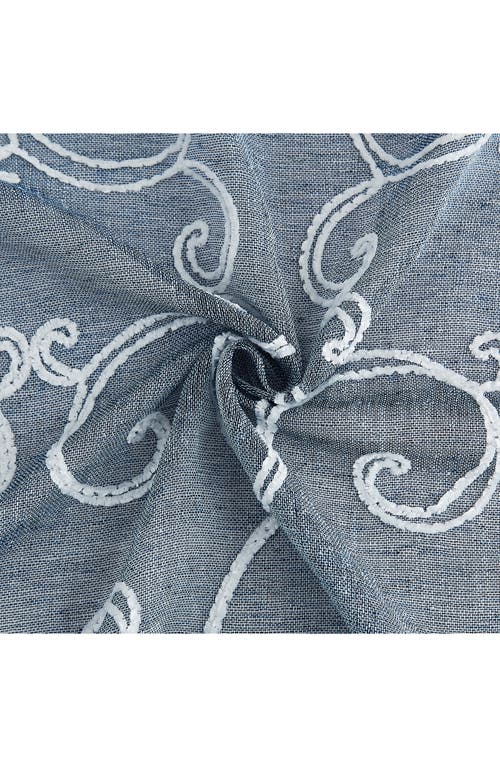 Dainty Home Set Of 2 Embroidered Sheer Curtain Panels In Blue