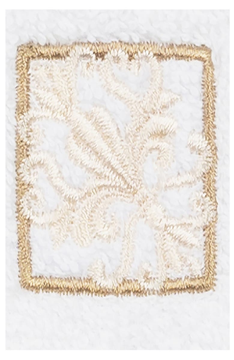 Linum Home Textiles Vivian Embellished Washcloth - Set of 2 - White, Alternate, color, White