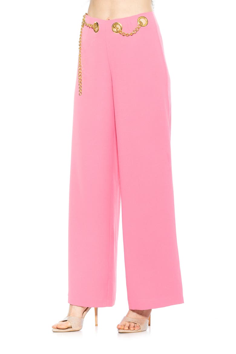 Cassie Grommet High Waist Wide Leg Pants, Alternate, color, PINK