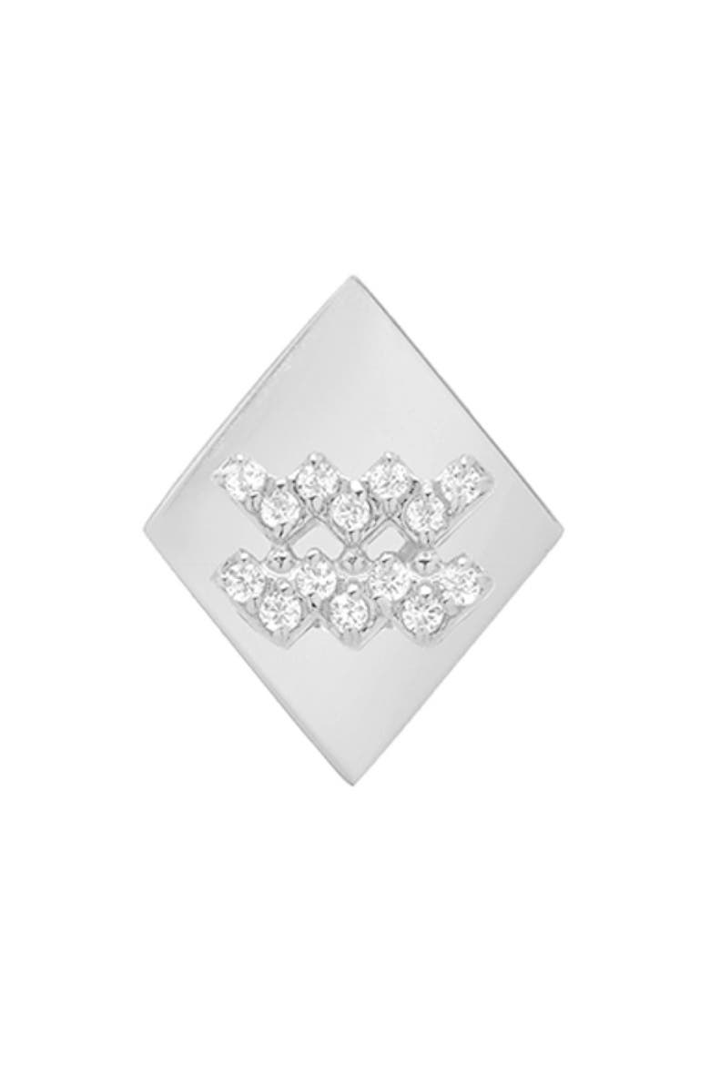 Frame Diamond Zodiac Sign Earring, Main, color, WHITE GOLD-AQUARIUS