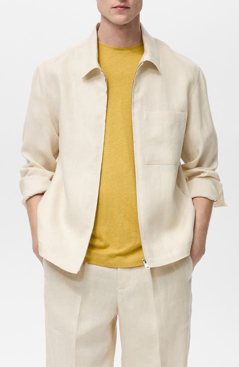Linen Jacket with Zip Closure