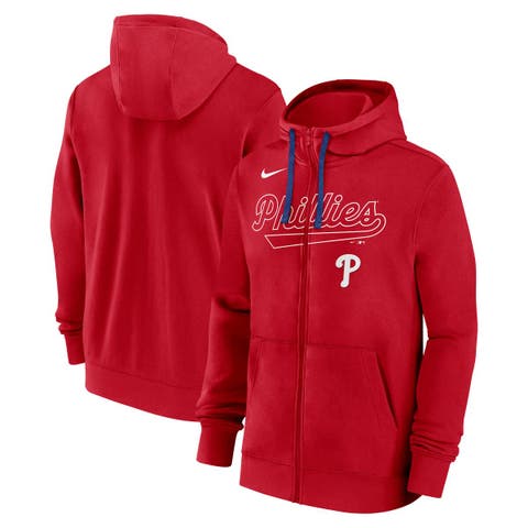 Men's Nike Red Philadelphia Phillies Knockout Script Full-Zip Hoodie