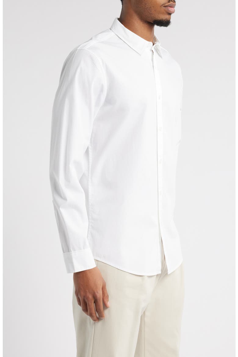 Slim Fit Stretch Cotton Button-Up Shirt, Alternate, color, WHITE