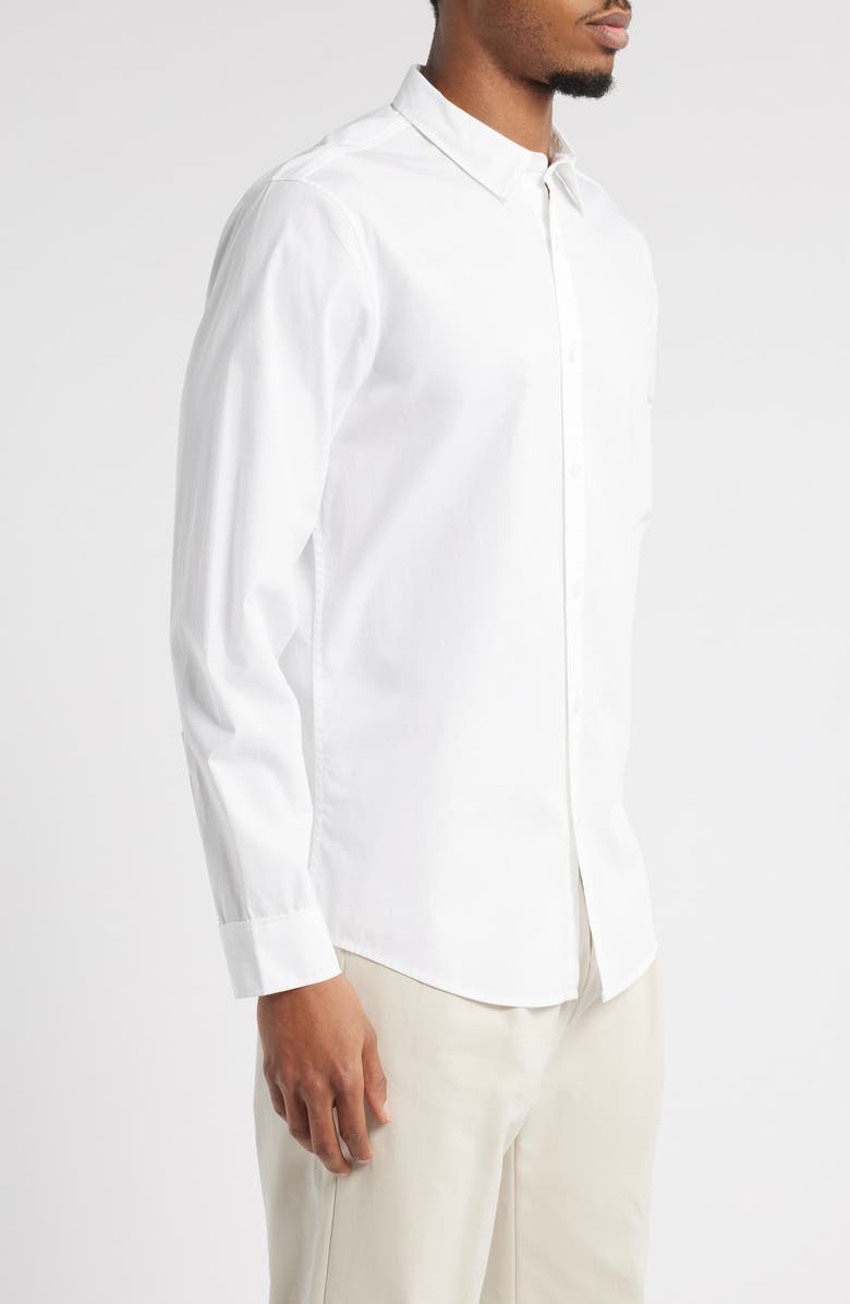 Open Edit Slim Fit Stretch Cotton Button-Up Shirt, Alternate, color, White
