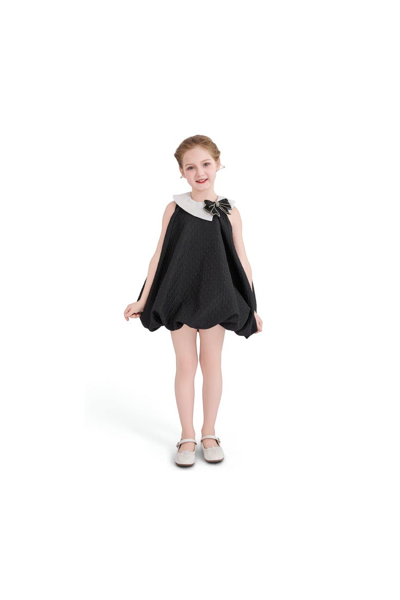 Elegant Bow Contrast Dress, Alternate, color, Black