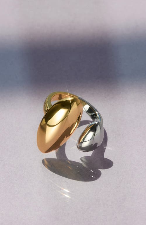 Luv Aj Chroma Two-tone Orb Open Ring In Gold