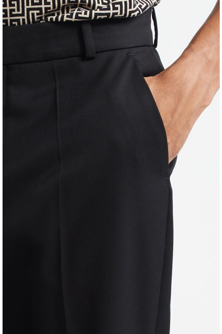 Tailored Straight Leg Wool Pants, Alternate, color, BLACK