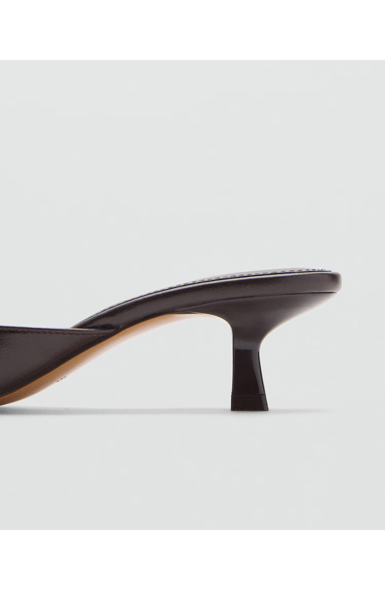 MANGO Kitten Heel Sandal, Alternate, color, Chocolate