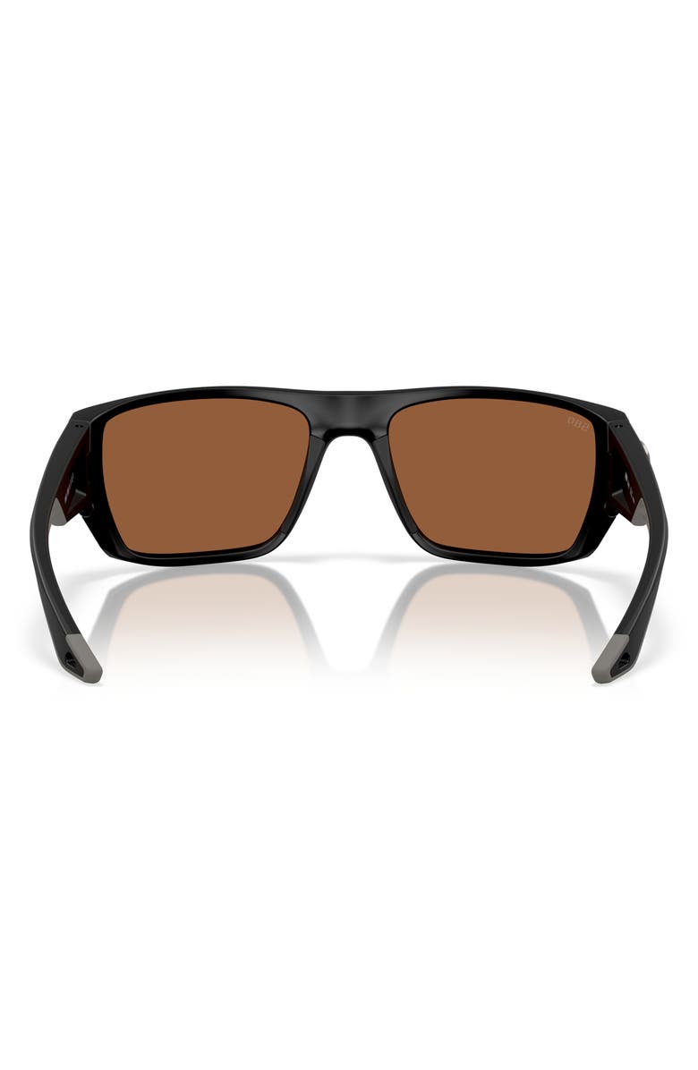 Costa Del Mar 59mm Polarized Square Sunglasses, Alternate, color, Black/ Copper Silver