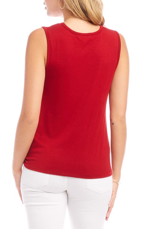 Karen Kane Sleeveless Pick-up Top In Brick In Brick