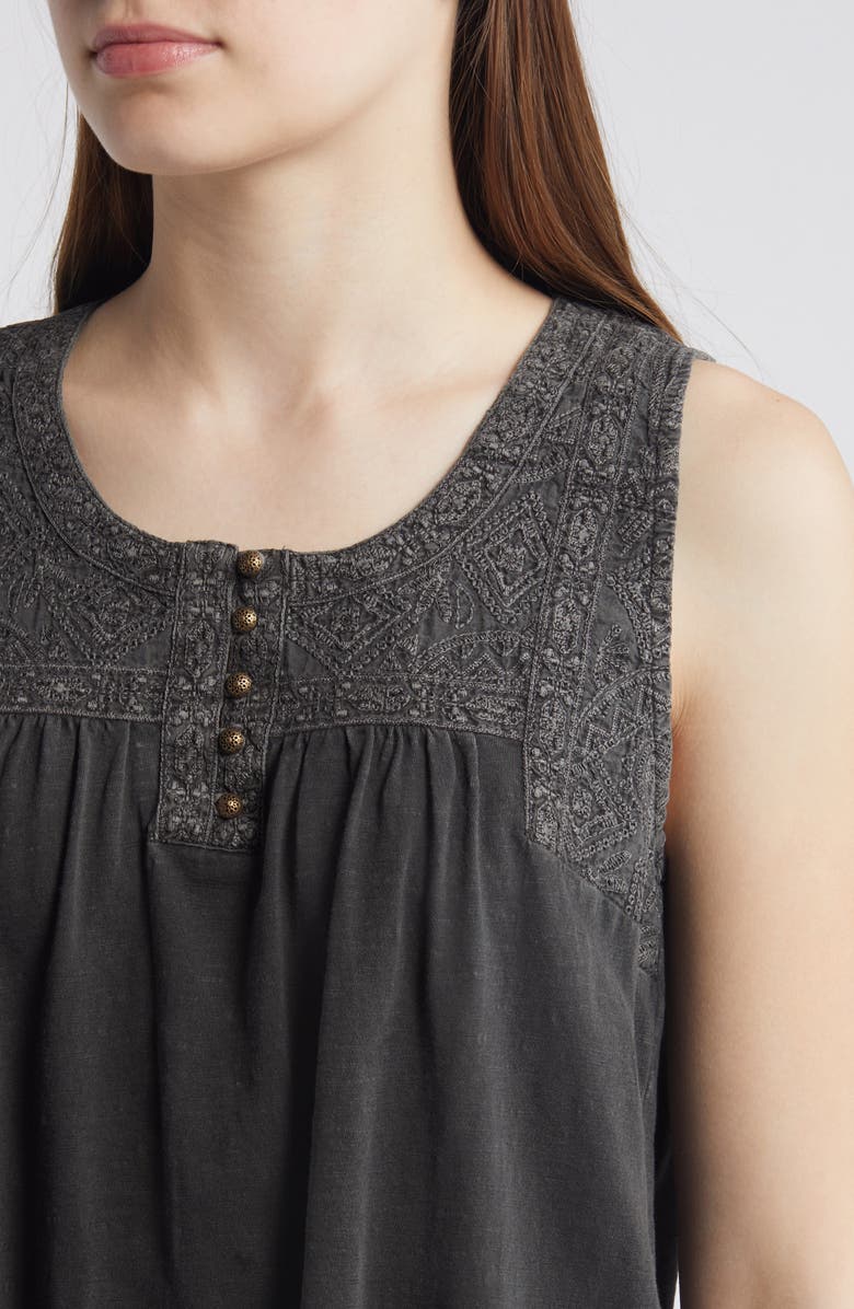 Lucky Brand Embroidered Yoke Tank Top, Alternate, color,