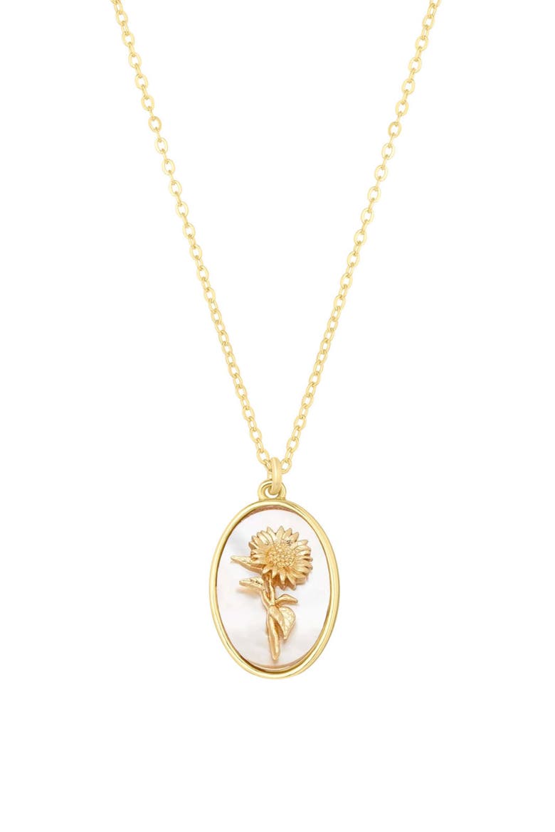 Katrina Birth Flower Pendant Necklace, Main, color, GOLD / MARCH - DAFFODIL