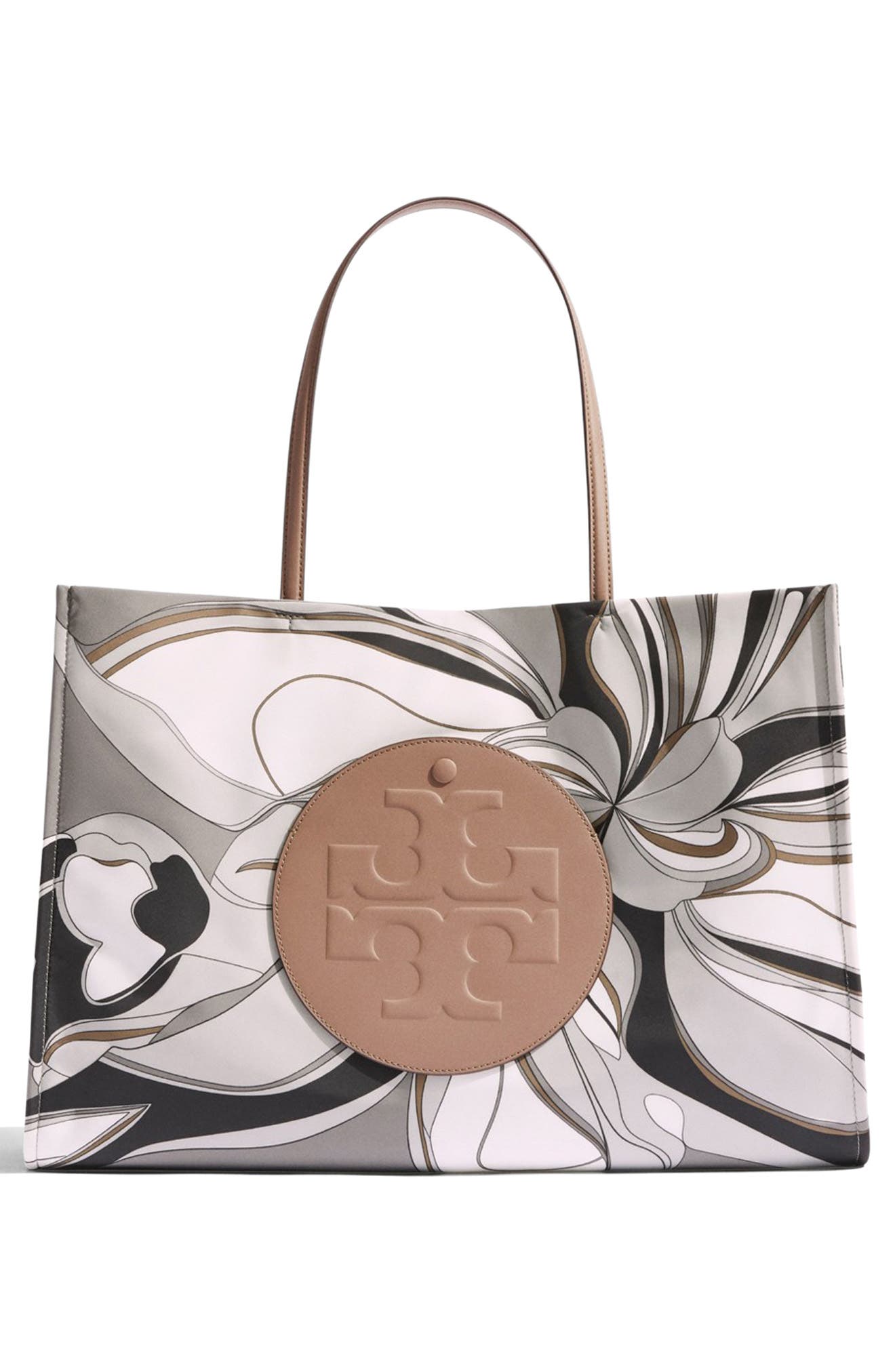 Ella Printed Tote, Alternate, color, TULIP SWIRL GRAY MULTI