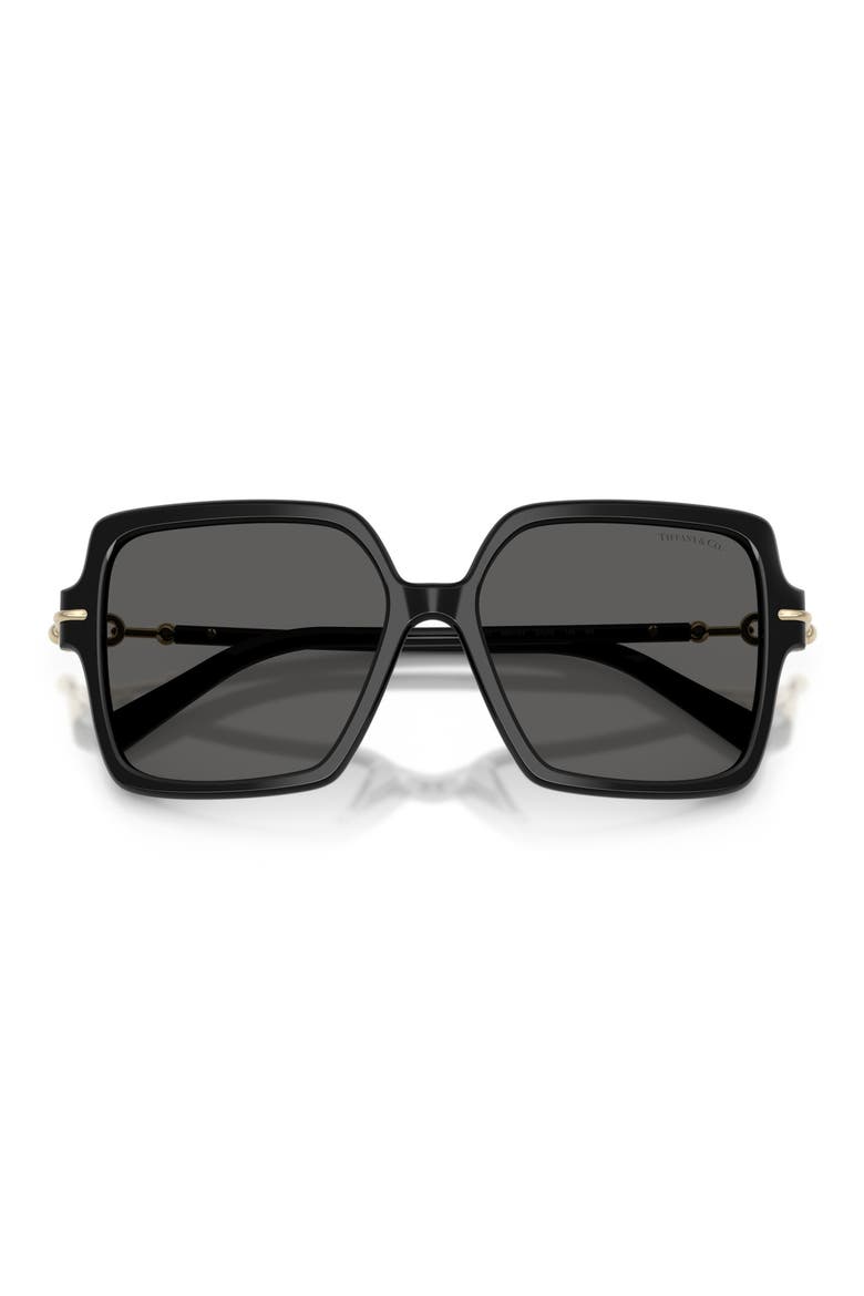 57mm Square Sunglasses, Alternate, color, BLACK / DARK GREY