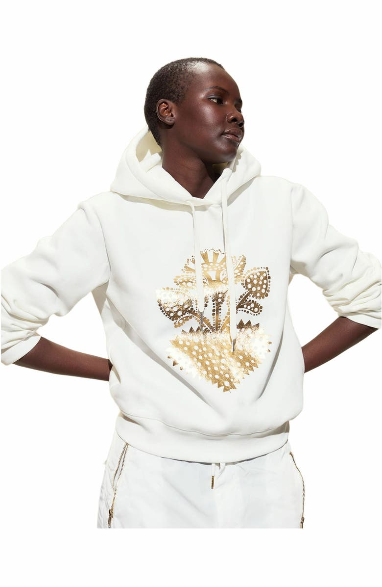 Cynthia Rowley Heart of Gold Hoodie, Alternate, color, White