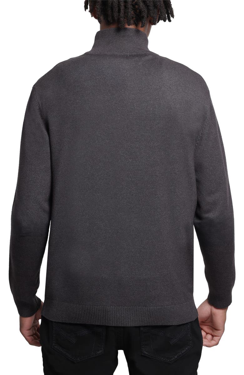 XRAY Quarter Zip Mock Neck Sweater, Alternate, color, Heather Charcoal