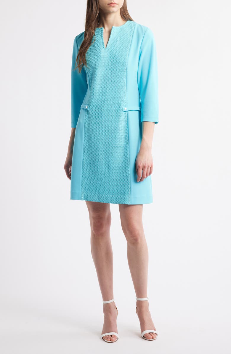 Ming Wang Contrast Panel Sheath Dress, Main, color, 