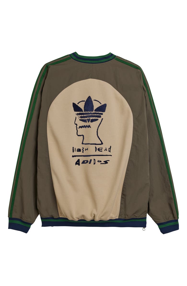 ADIDAS X BRAINDEAD Gender Inclusive Colorblock Graphic Sweatshirt, Alternate, color, Branch