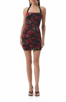 AFRM Bonnie Halter Neck Mesh Minidress