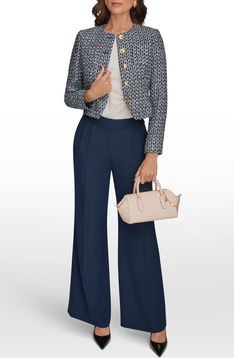 Donna Karan New York Tweed Crop Jacket, Alternate, color, Nightfall Multi