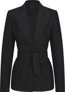 Naked Wardrobe Power Shoulder Tie Waist Blazer
