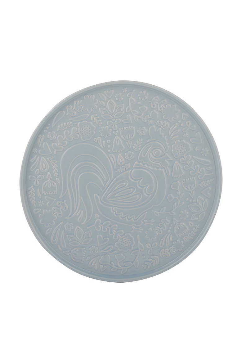Home to Roost Round Platter, 12-Inch, Main, color, Blue