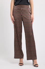 Anne Klein High Waist Wide Leg Pull-On Pants