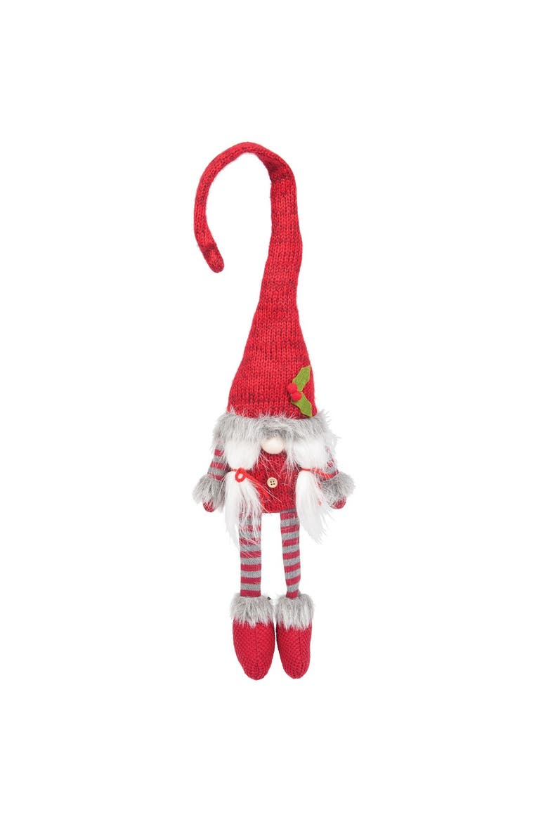 Knit Hat Gnome Christmas Xmas Shelf Sitter, Main, color, Red