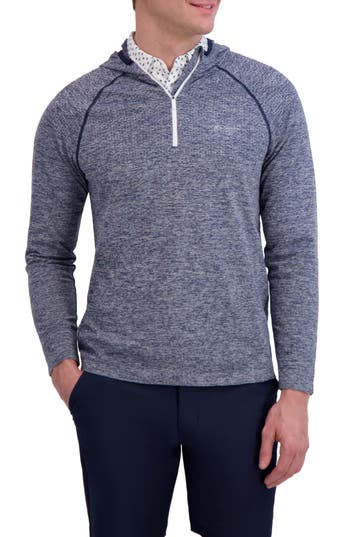 Ben Sherman Seamless Knit Golf Pullover Hoodie In Blue