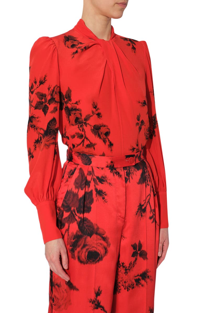Erdem Fayola Floral Print Silk Crêpe de Chine Blouse, Alternate, color, 