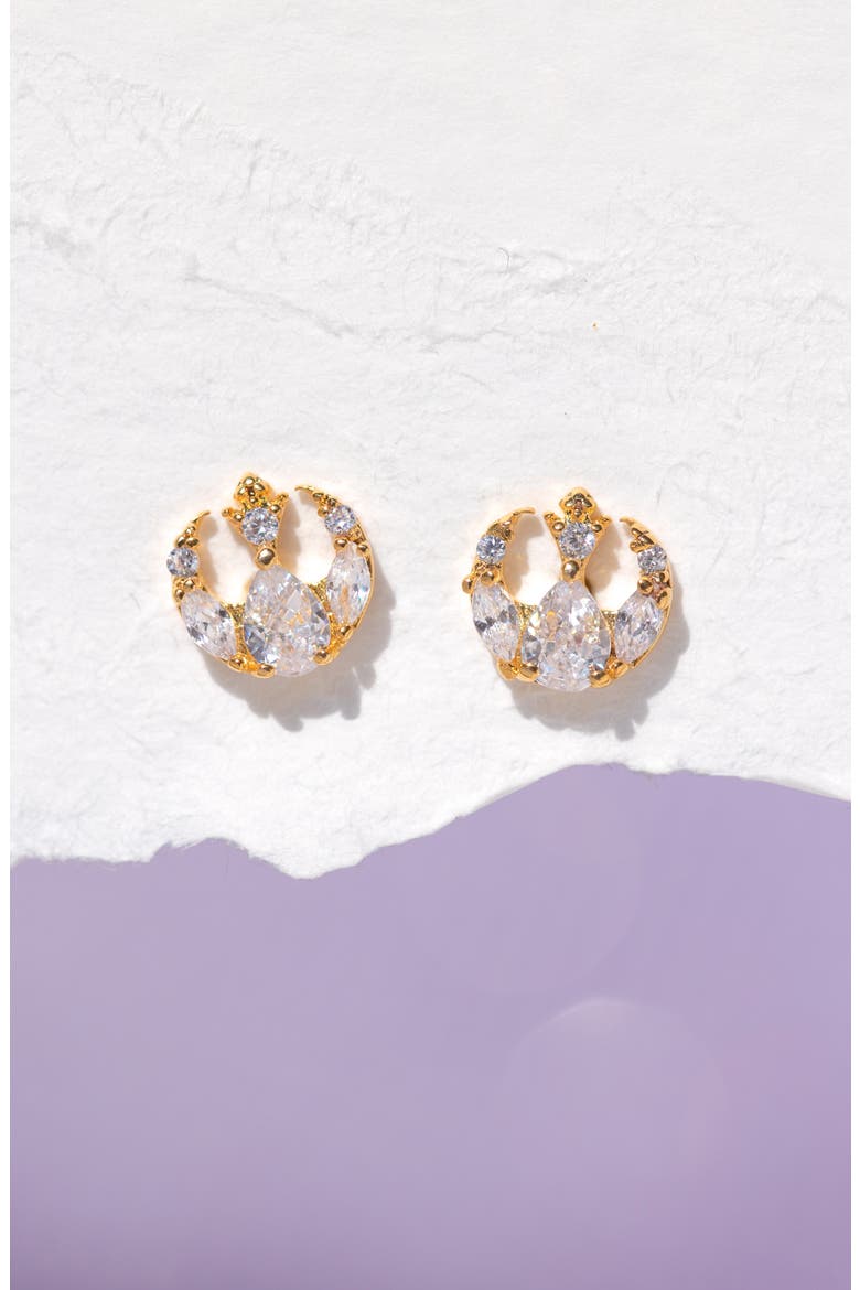 Star Wars™ Rebel Alliance Insignia Cubic Zirconia Stud Earrings, Alternate, color, GOLD