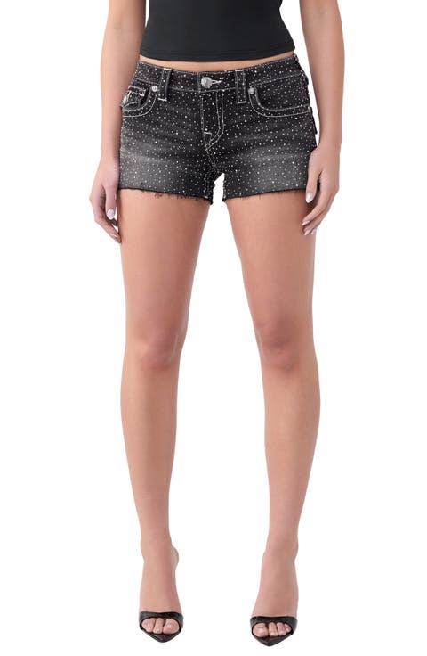 Crystal Joey Low Rise Cutoff Denim Shorts
