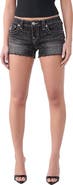 True Religion Crystal Joey Low Rise Cutoff Denim Shorts