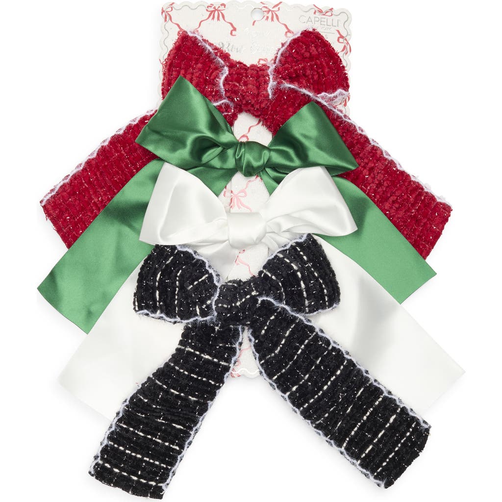 Capelli New York Kids' 4-Pack Bows in Red Multi  product