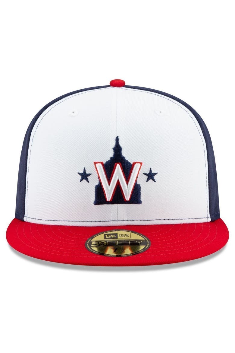 Men's New Era White Washington Nationals Alternate 2 2020 Authentic Collection On-Field 59FIFTY Fitted Hat, Alternate, color, WHITE