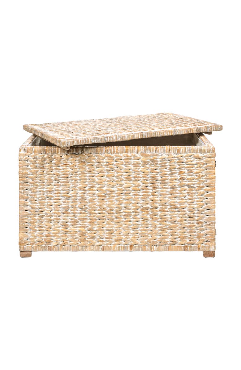 HAPPIMESS Anada Handwoven Wicker Weave Storage Trunk, Alternate, color, White Wash