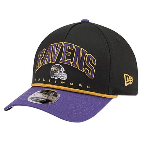 Men's New Era  Black Baltimore Ravens  Arch COOLERA 9FORTY A-Frame Adjustable Hat