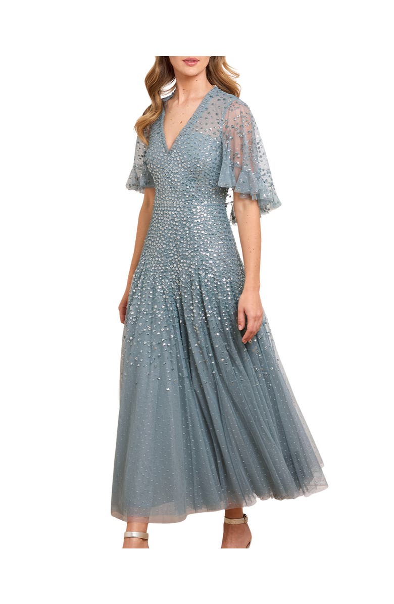 Needle & Thread Dappled Sequin Cape Ankle Gown, Alternate, color, Thistle Blue