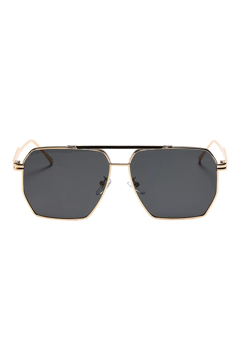 Goldie 60mm Polarized Aviator Sunglasses, Main, color, GOLD/ BLACK