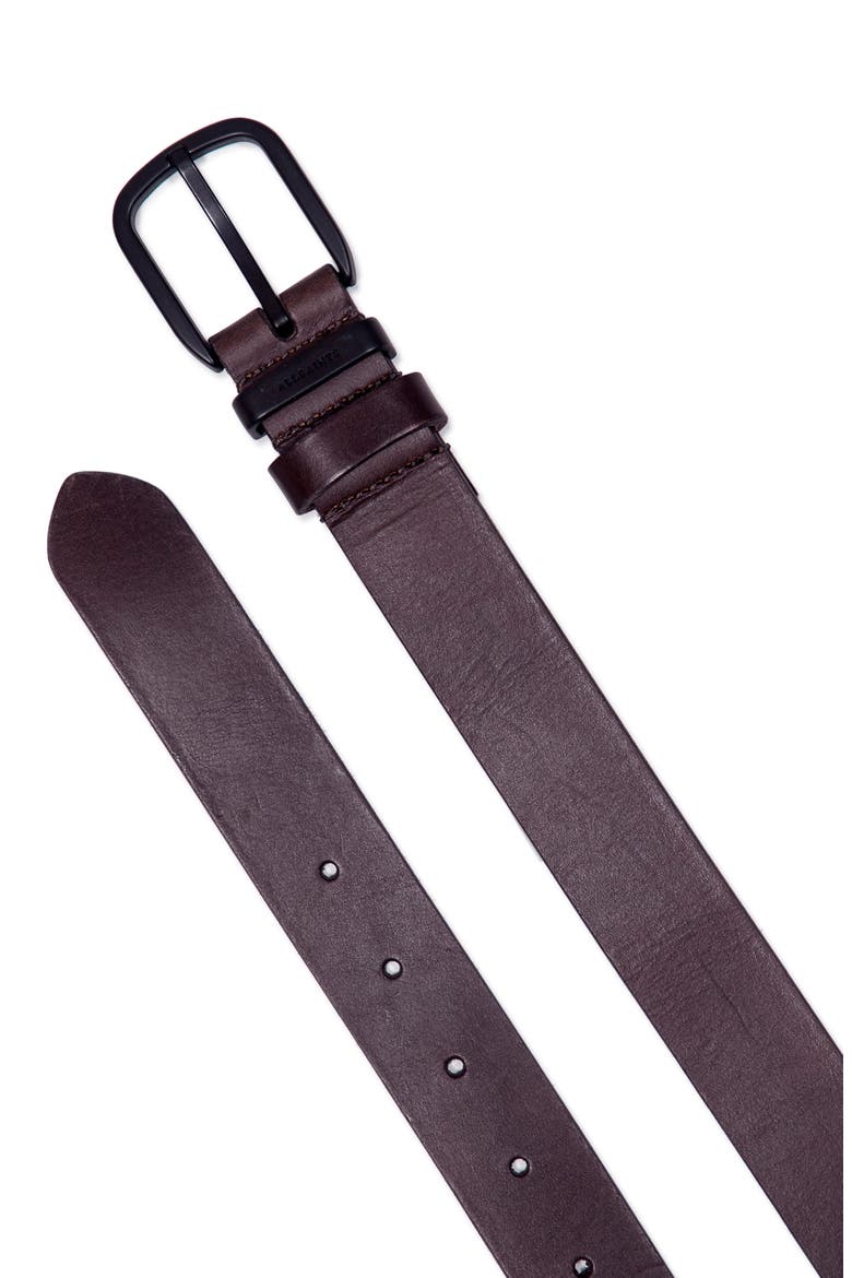 Leather Belt, Alternate, color, BITTER BROWN / DULL NICKEL