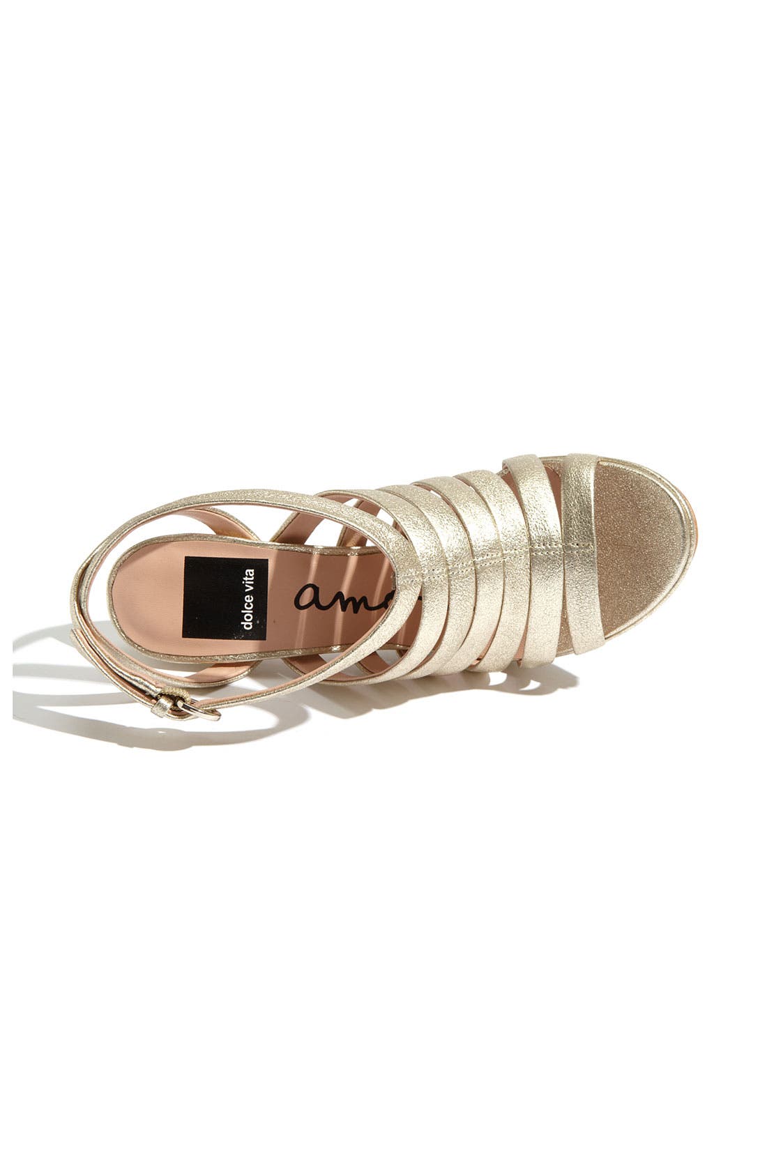 'Riso' Sandal, Alternate, color, PLATINUM LEATHER