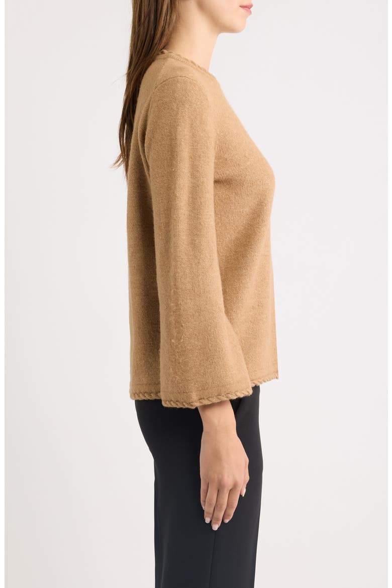 Braided Trim Sweater, Alternate, color, VICUNA