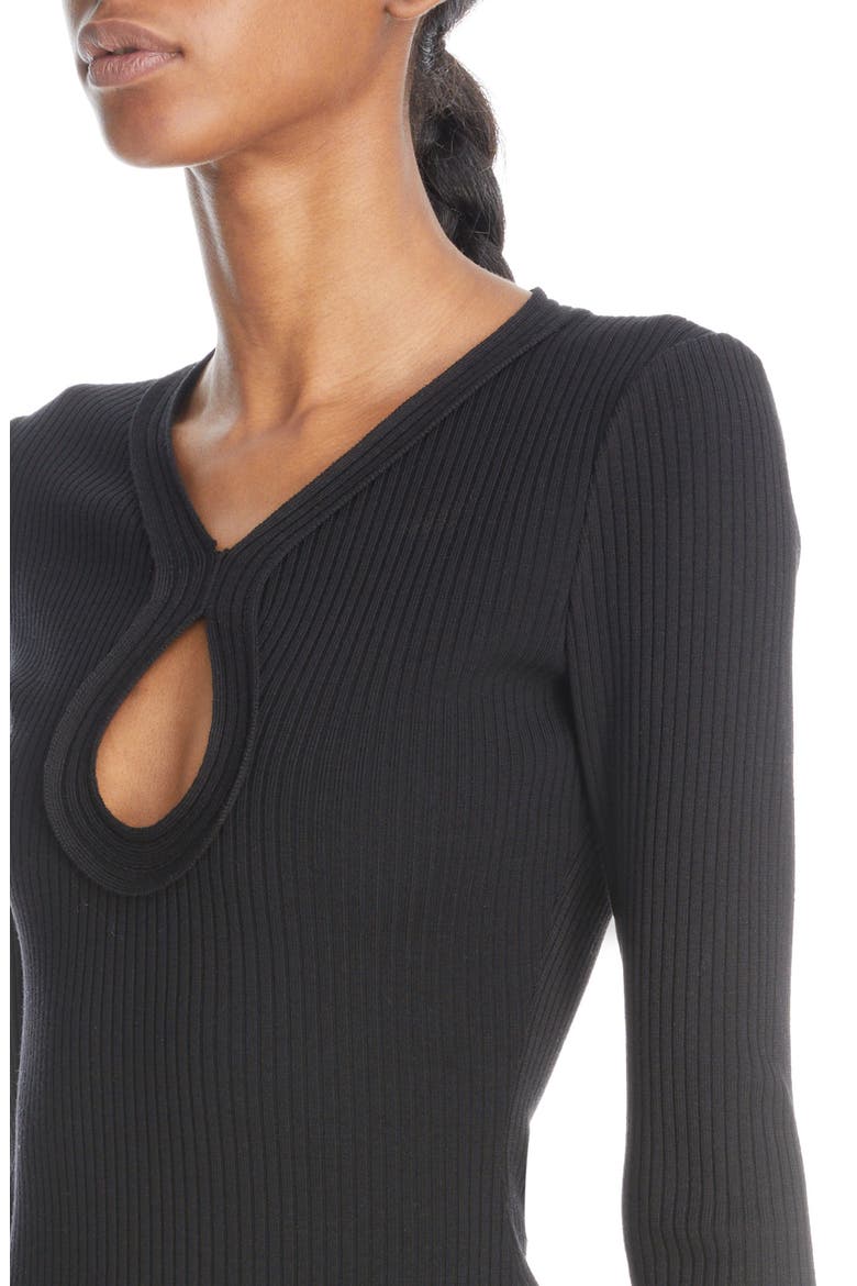 Rib Knit Crinoline Minidress, Alternate, color, NOIR ALAIA