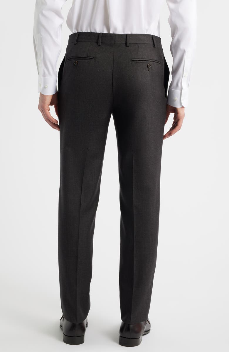 Canali Siena Regular Fit Super 130s Wool Solid Dress Pants, Alternate, color, Black