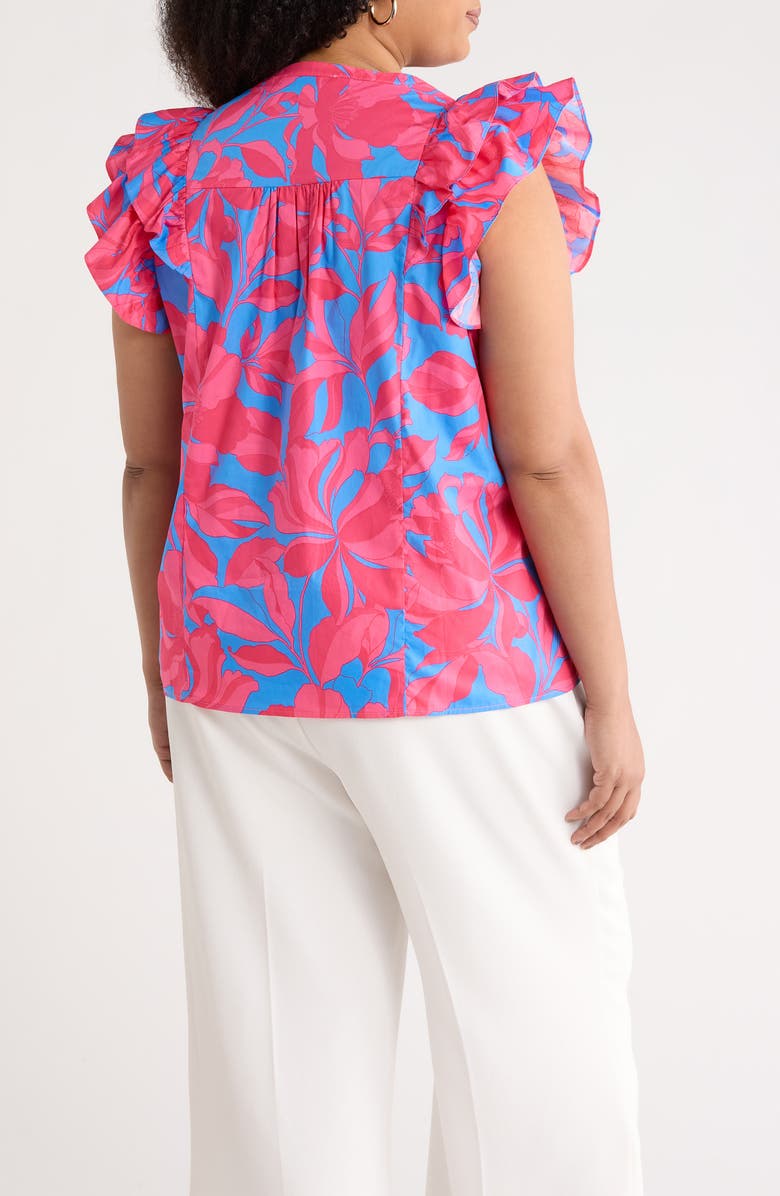 SUGARLIPS Floral Sammi Cotton Button-Up Top, Alternate, color, Pink-Blue