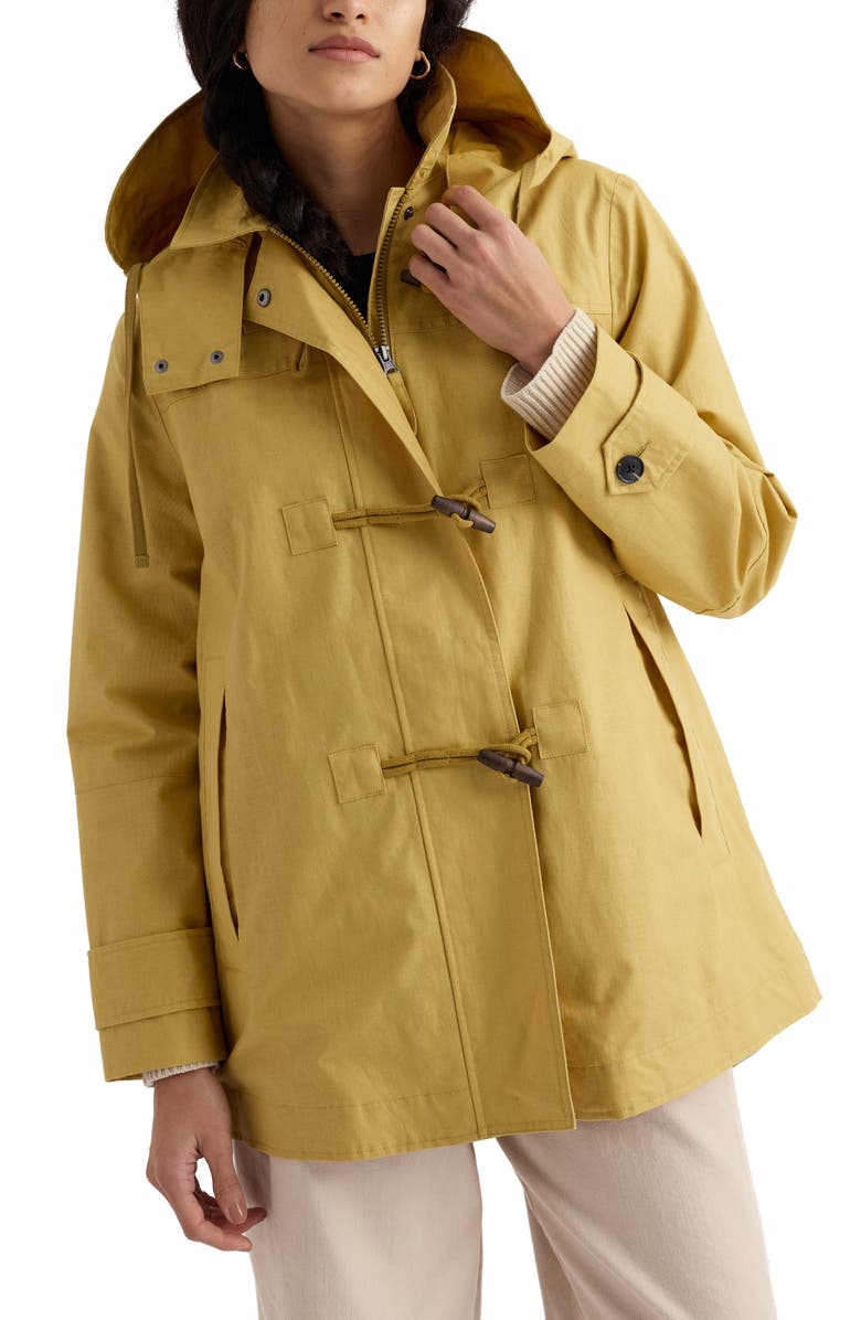 Seasalt Cornwall Sea Drift Waterproof Linen & Cotton Rain Coat, Main, color, Pear