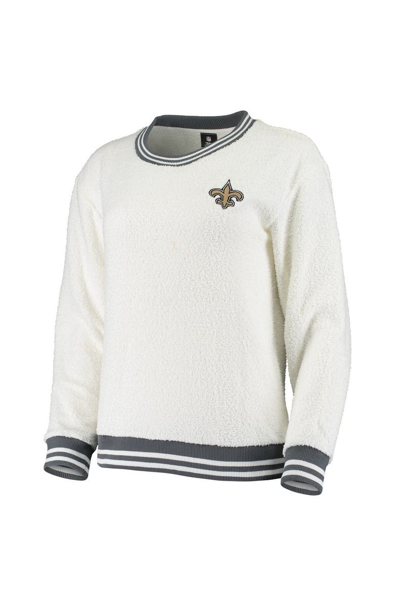 CONCEPTS SPORT Women's Concepts Sport Cream/Charcoal New Orleans Saints Granite Knit Pullover Sweatshirt, Alternate, color, 