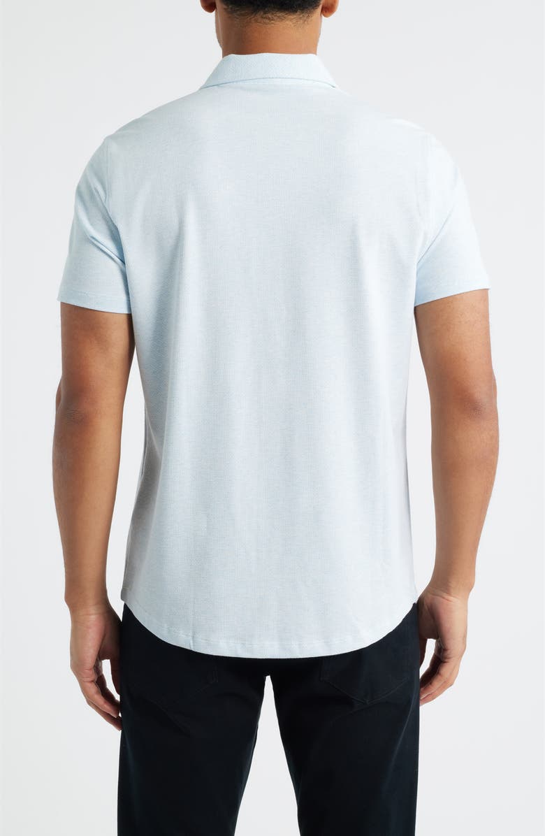 Robert Barakett Keyes Slim Fit Microprint Short Sleeve Knit Button-Up Shirt, Alternate, color, Blue