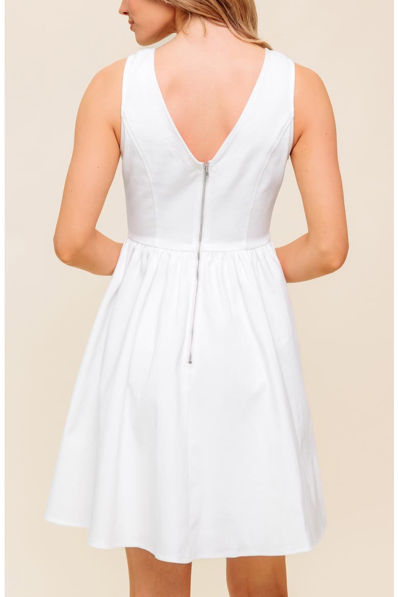 Bow Strap Twill Minidress, Alternate, color, WHITE DENIM