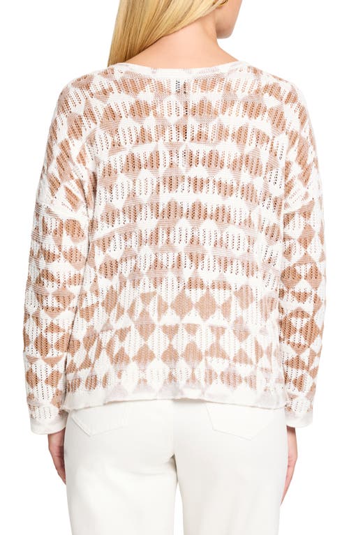 Nic + Zoe Nic+zoe Textured Diamond Sweater In Neutral Multi